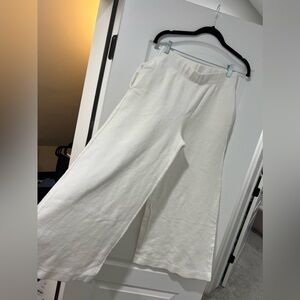 Wide leg terrycloth pant